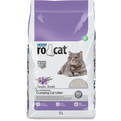 RoCat Cat Litter Lavender - Бентонітовий наповнювач для котячого туалету з ароматом лаванди 162190 фото