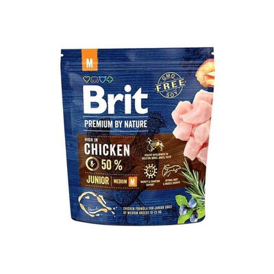 Brit Premium Junior M - Сухий корм з куркою для цуценят і молодих собак середніх порід 170812/6314 фото