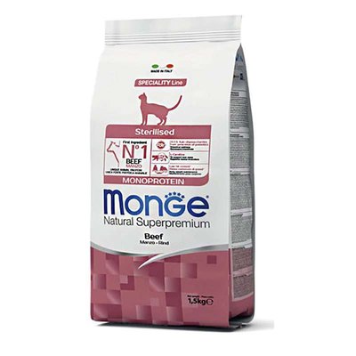Monge Monoprotein Sterilised Cat Beef – Сухой монопротеиновый корм с говядиной для стерилизованных котов и кошек 70005524 фото