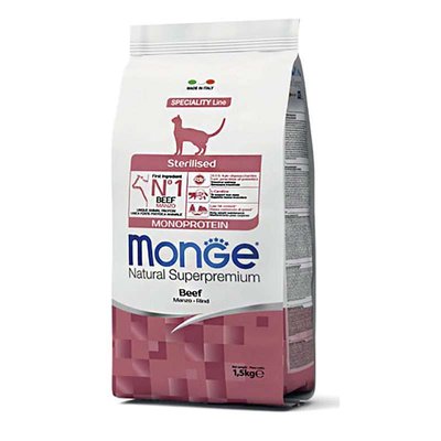 Monge Monoprotein Sterilised Cat Beef – Сухий монопротеїновий корм з яловичиною для стерилізованих котів і кішок 70005524 фото