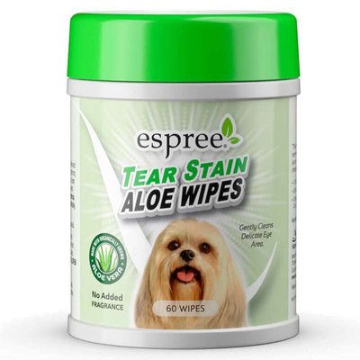 Espree AloeTear Stain Wipes - Вологі серветки з рН-балансом, алое вера і ромашкою для догляду за очима собак e01278 фото