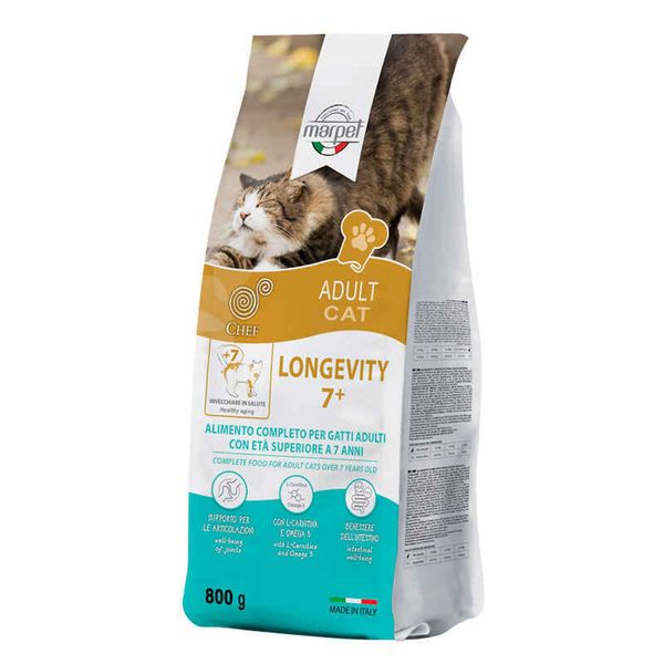 Marpet Chef Adult Cat Longevity 7+ Chicken – Сухой корм с курицей для кошек старше 7 лет GB141/008 фото