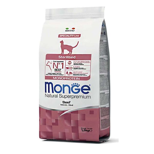 Monge Monoprotein Sterilised Cat Beef – Сухой монопротеиновый корм с говядиной для стерилизованных котов и кошек 70005524 фото