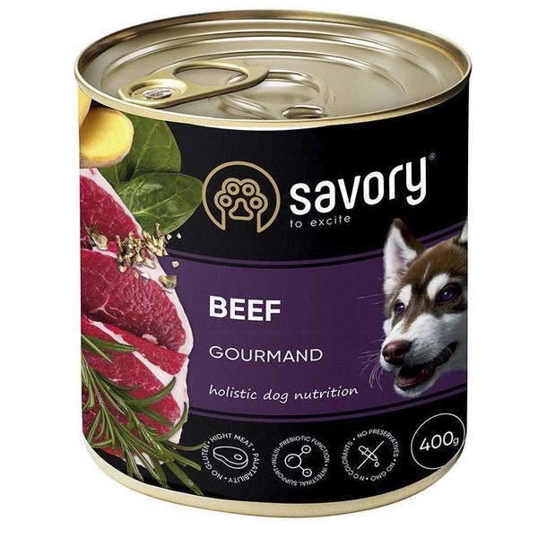 Savory Dog Gourmand Вeef - Влажный корм с мясом говядины для взрослых собак гурманов 30433 фото