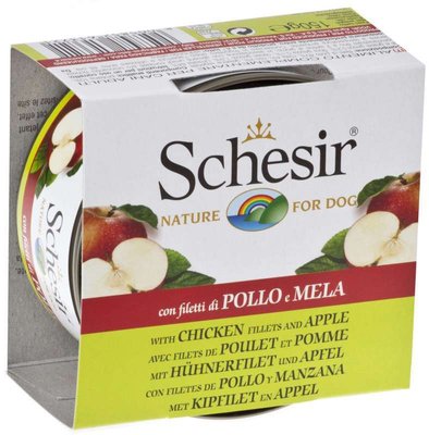 Schesir Chicken & Аpple - Консервированный корм с курицей и яблоком для взрослых собак 613721 фото