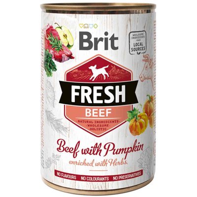 Brit Fresh Beef & Pumpkin - Консерви з яловичиною і гарбузом для собак 100158/3886 фото