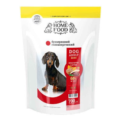 Home Food Adult Mini - Сухий беззерновой гіпоалергенний корм «М'ясо качки з нутом та овочами» для дорослих собак дрібних порід 1037007 фото