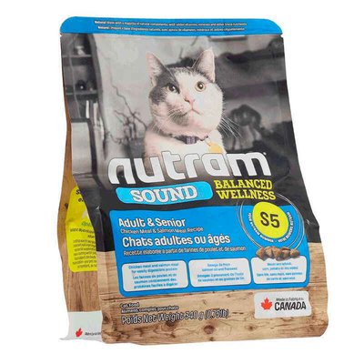 Nutram S5 Sound Balanced Wellness Natural Adult&Senior Cat - Сухой корм с курицей и лососем для взрослых/пожилых котов S5_(340g) фото