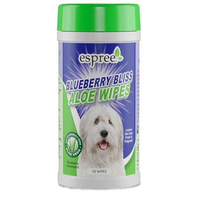 Espree Blueberry Bliss Wipes - Влажные салфетки с Алоэ Вера и экстрактом черники для собак e01551 фото