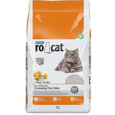 RoCat Cat Litter Orange - Бентонитовый наполнитель для кошачьего туалета с ароматом цитрусовых 162198 фото
