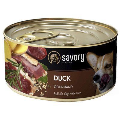 Savory Dog Gourmand Duck - Вологий корм з качкою для дорослих собак гурманів всіх порід 30464 фото
