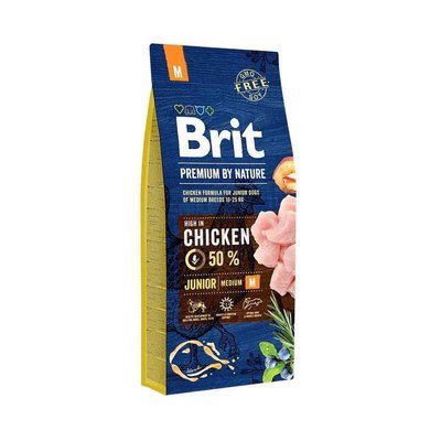Brit Premium Junior M - Сухий корм з куркою для цуценят і молодих собак середніх порід 170814/6338 фото