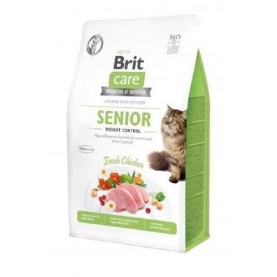 Brit Care Grain-Free Senior Weight Control - Сухой беззерновой корм с курицей для контроля веса пожилых котов 171315/0952 фото