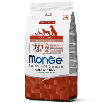 Monge Natural Superpremium All Breeds Puppy & Junior - Сухой корм с ягненком для щенков различных пород 70011259 фото