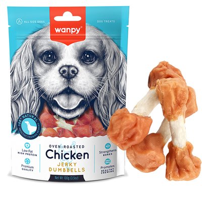 Wanpy Chicken Jerky Dumbbells - Ласощі кістка-гантель з куркою для собак CD-04H фото