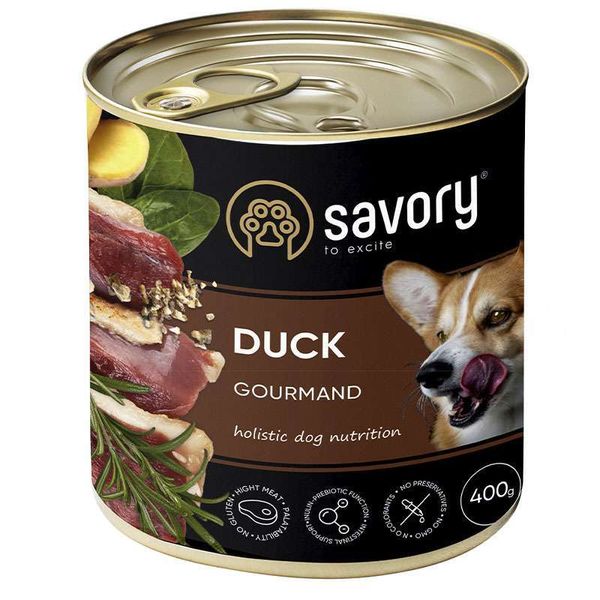 Savory Dog Gourmand Duck - Вологий корм з качкою для дорослих собак гурманів всіх порід 30471 фото