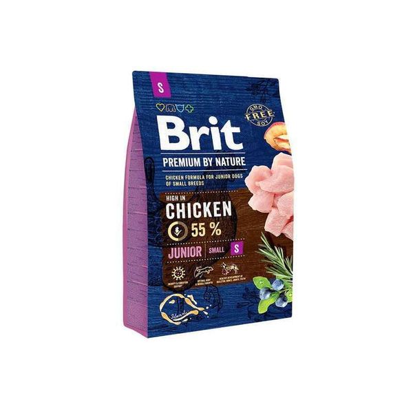 Brit Premium Junior S - Сухий корм з куркою для цуценят і молодих собак дрібних порід 170807/6260 фото
