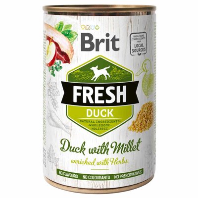 Brit Fresh Duck & Millet - Консервы с уткой и пшеном для собак 100160/3909 фото