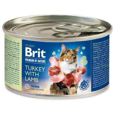 Brit Premium by Nature Turkey with Lamb - Вологий корм з індичкою і ягням для дорослих котів 100617/5049 фото